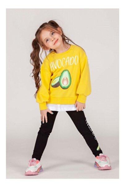 DMB BOYS & GIRLS طقم لباس ضيق على شكل أفوكادو أصفر للفتيات