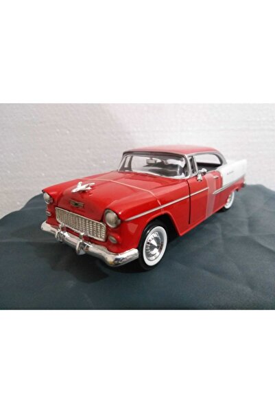 Motor Max 1955 موديل تشيفي بيلير مع صندوق، معدن، أحمر
