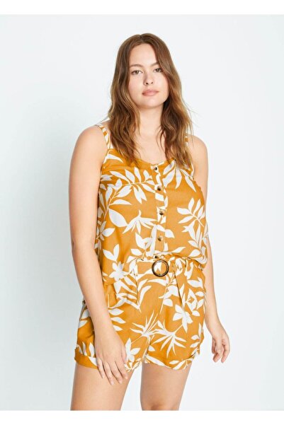 Violeta by MANGO Ženska žuta tropska uzorkom vrh 77090527