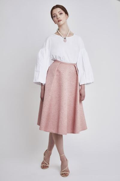 VERDA Women's Pink Jacquard Skirt