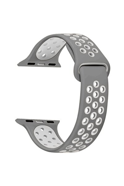 Microsonic Apple Watch Series 1 42mm Rainbow Sport Band Kordon Gri