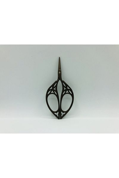 OzanTuhafiye Vintage Copper Color Stitching Embroidered Engagement Scissors - Motif Design