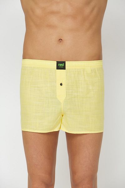 NEST Undies Мъжки жълти боксерки от поплин
