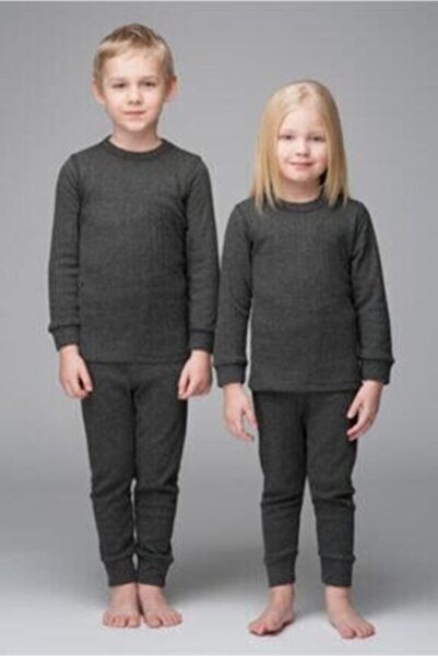 Berrak طقم علوي من القطن الاقتصادي ذو اللون الدخاني للأولاد