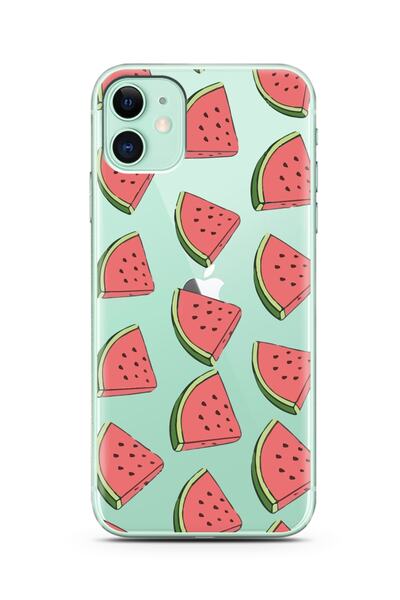 Spoyi Super Transparent Silicone Phone Case for iPhone 11 Watermelon Design
