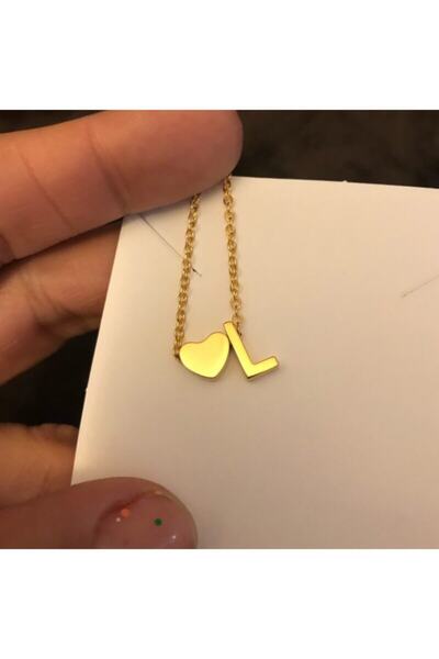 BERCHINE Kadın Altın Rengi Minimal Kalp U Harfi Gümüş Kolye