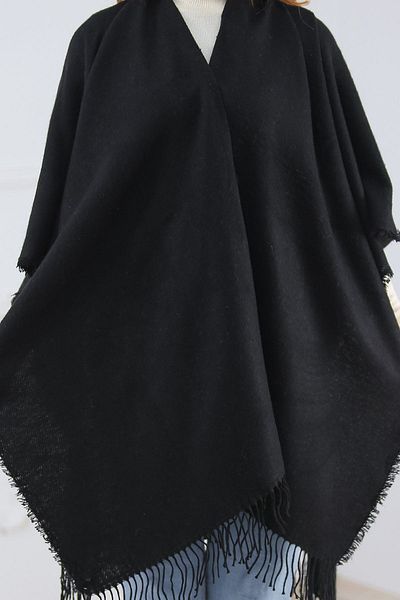 graycocoon Women's Black Poncho