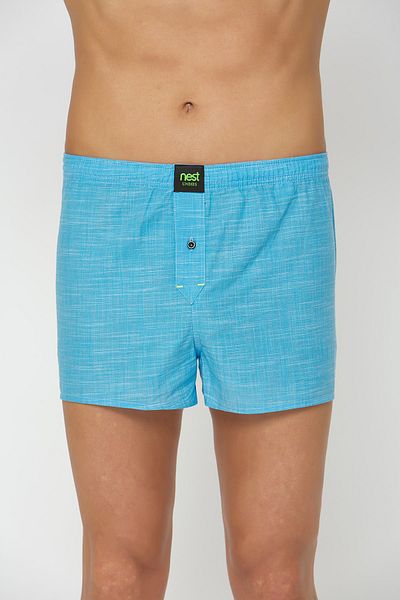 NEST Undies Boxer din poplin albastru pentru bărbați