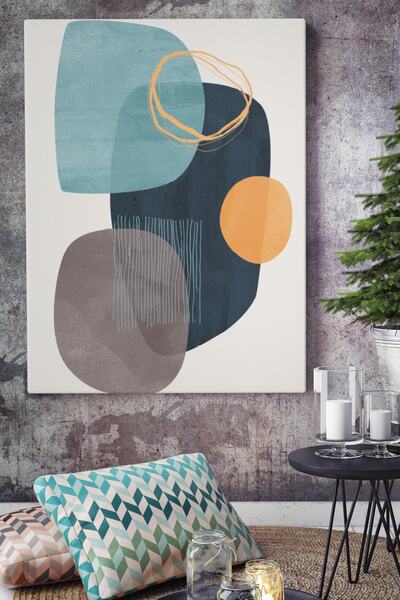 KanvasSepeti Soft Renklerde Soyut Kanvas Canvas Tablo Dekoratif Tablolar