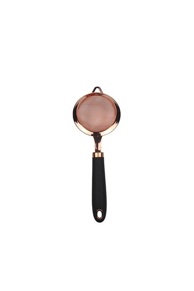 Penguen Copper Tea Strainer Large Black Handle Png-1827