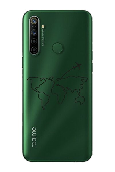 Spoyi Çizgi Harita Tasarımlı Süper Şeffaf Silikon Oppo Realmi 5i Telefon Kılıfı