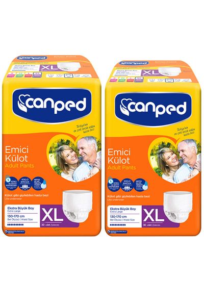 Canped Absorbent Panties (60 Pieces) 2 Packs of 30 Patient Diapers Xl