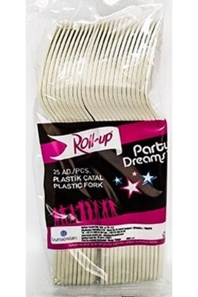 Rullup 25 Pieces Plastic Cream Fork