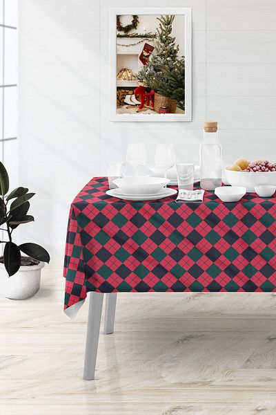 Vagonik Claret Red Design Digital Printed Tablecloth