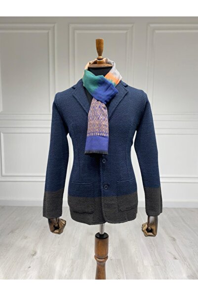 Sarar Erkek Lacivert Premium Düğmeli Triko Hırka