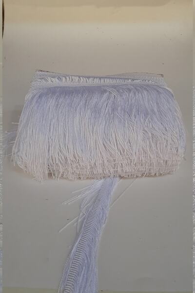 Hayalperest boncuk Beyaz 15 Cm Saçak Şerit Püskül