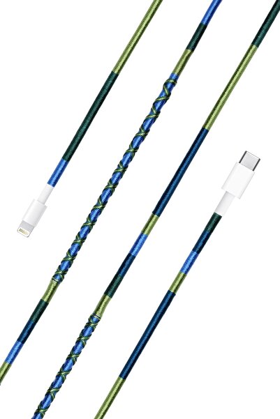 Vorson El Yapımı Orjinal Iphone Type C Şarj Ve Data Kablosu-1mt-blue Daisy