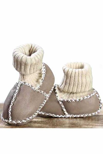 Papulin Girl Boy Baby Organic Leather Luxury Booties with Fur Inside
