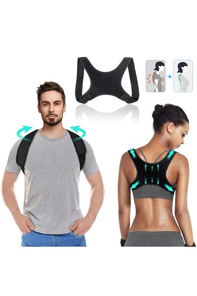 ZEYZEN Unisex Black Anti-Hunchback Minimal Corset