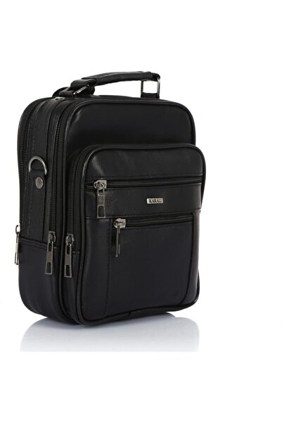 Karalı Deri Erkek Omuz Deri Çanta