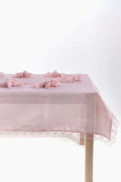 Epelux Keten Fistolu Masa Örtüsü Takımı