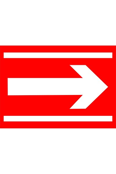 İzmir Serigrafi Yönlendirme Kırmızı Ok Işareti Kendinden Yapışkanlı Etiket 17...