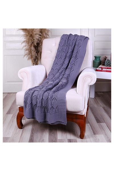 Betires Home Dark Gray Knitted Sofa Shawl