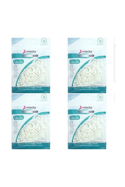 nascita Mint Flavored Double Sided Toothpick Dental Floss 50pcs x 4 Pieces