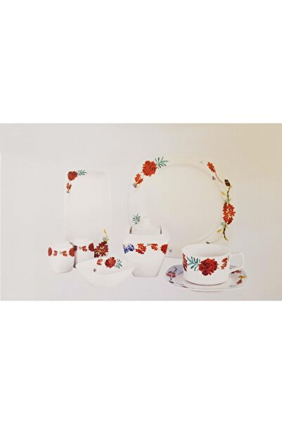 KORKMAZ Bonjour Collection 28 Parça Kare Kahvaltı Seti A8613