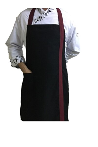 ADALILAR İŞ ELBİSELERİ مريلة طبخ بطول الرسن باللون الأسود للجنسين