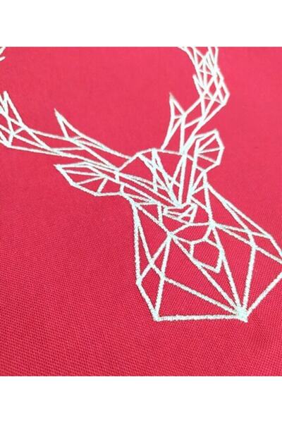 GC CURTAİN & FABRİCS Christmas Runner Tablecloth Embroidered K Deer