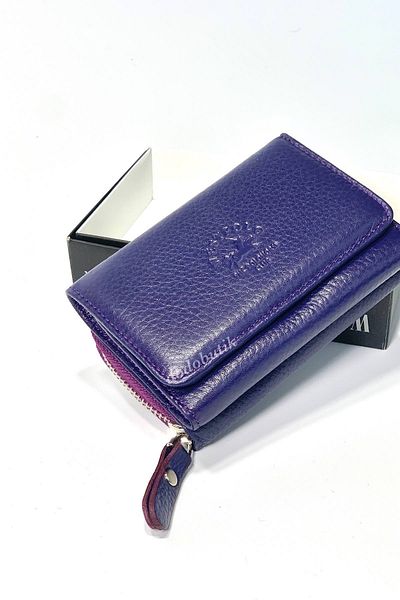 DodoButik Women's Purple Genuine Leather Wallet
