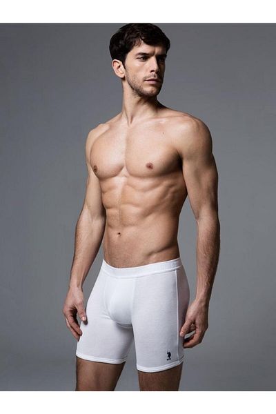 U.S. Polo Assn. Ανδρικό White Modal Flexible Long Boxer 80052