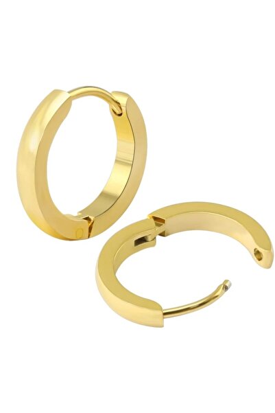 Bylin Takı %100 316l Cerrahi Çelik Gold Halka Küpe - 16 Mm -1 Çift