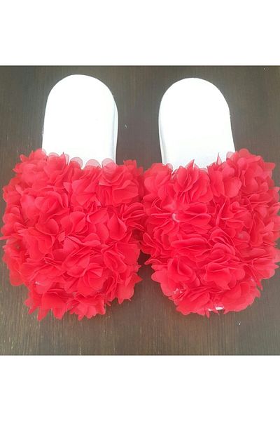 Hüner aksesuar Women's Red Maternity Crown Slippers Set with Shaking Earrings – Maternity Set – Maternity Set – Maternity Set