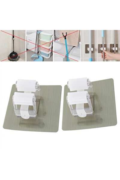 Buffer Εργονομική συσκευή στερέωσης βούρτσας σφουγγαρίστρας στον τοίχο με αυτοκόλλητο 2 τεμάχια