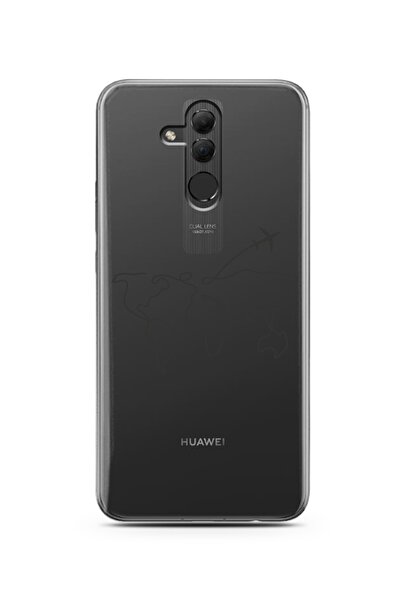 Spoyi Çizgi Harita Tasarımlı Süper Şeffaf Silikon Telefon Kılıfı Huawei Mate ...