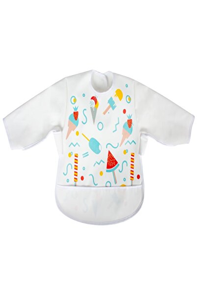 Sevi Bebe مريلة أطفال من القماش الزيتي بأكمام بيضاء