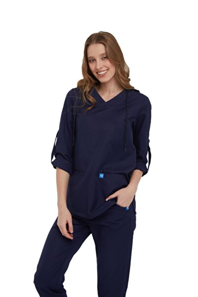 Wio Uniform VIOLET- Kadın Koton Lacivert Medikal Üniforma Üst