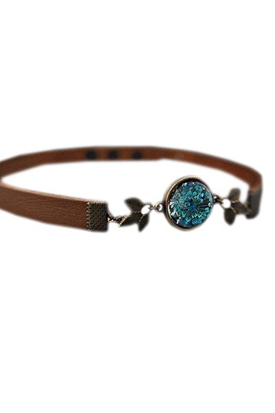 LADYMİRAGE Real Floral Choker Necklace