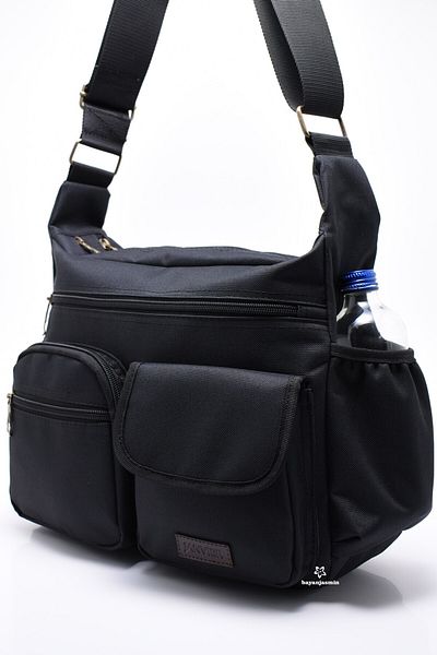 JANVIER Geanta Messenger cu curea de umar neagra