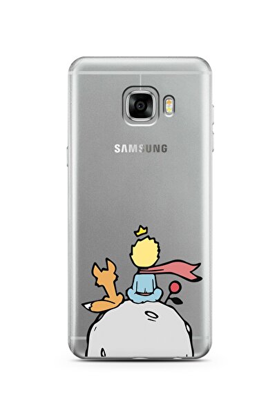 Spoyi Küçük Prens Tasarım Süper Şeffaf Silikon Samsung C5 Telefon Kılıfı