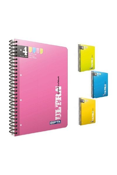 Gıpta Ultra Spiral Press Cap, A4 120 Sheets Checkered Notebook