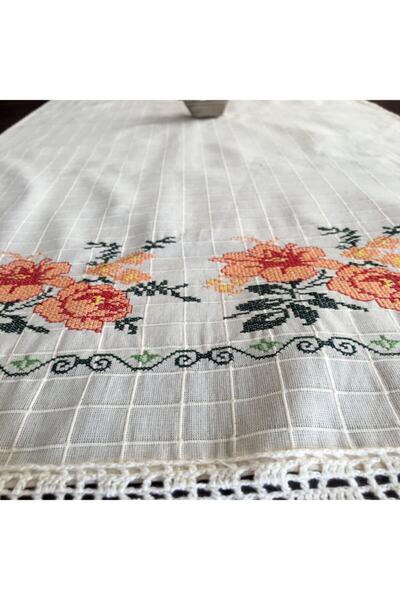 Yavuz Tekstil Buzdolabı Örtüsü Turuncu Kanaviçe Runner