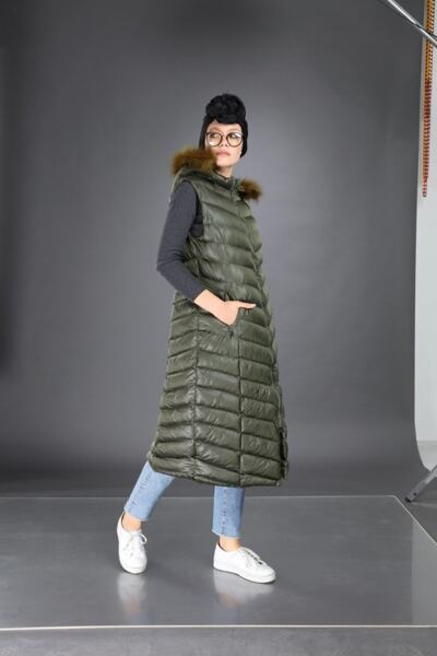 esmaboutique Kadın Haki Tesettür Yelek