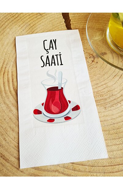 PEKSHOP منديل العرض - منديل عرض مكتوب وقت الشاي