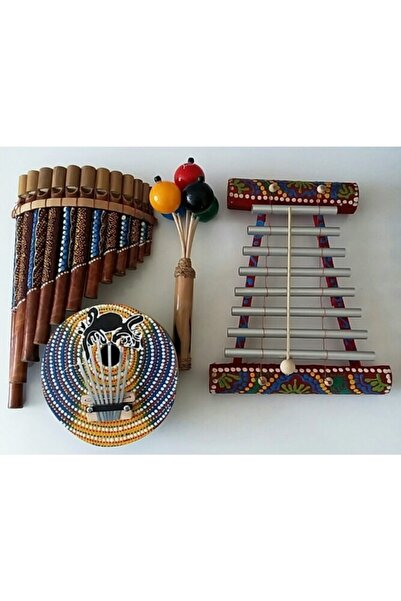 Vipfırsat Otantik Müzik Aletleri Seti Kalimba Marakas Panflüt Metalafon