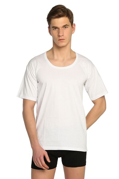 Tutku Мъжка бяла тениска с кръгло деколте, чифт от 12 бр. ELF568T0103CCM12