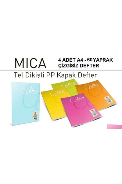 Gıpta Mica A4 60ypUnlined 4 Notebook