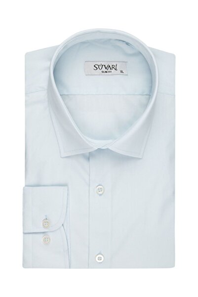 SÜVARİ Slim Fit Mavi Erkek Gömlek